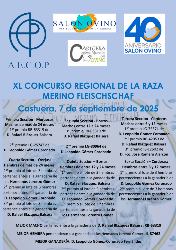Castuera IL Concurso Regional de la raza Merino Fleischschaf 2025