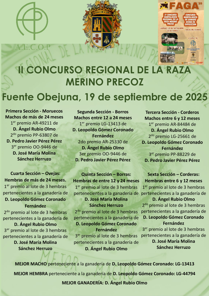 Fuenteobejuna II Concurso Regional de la raza Merino Precoz 2025 Portada